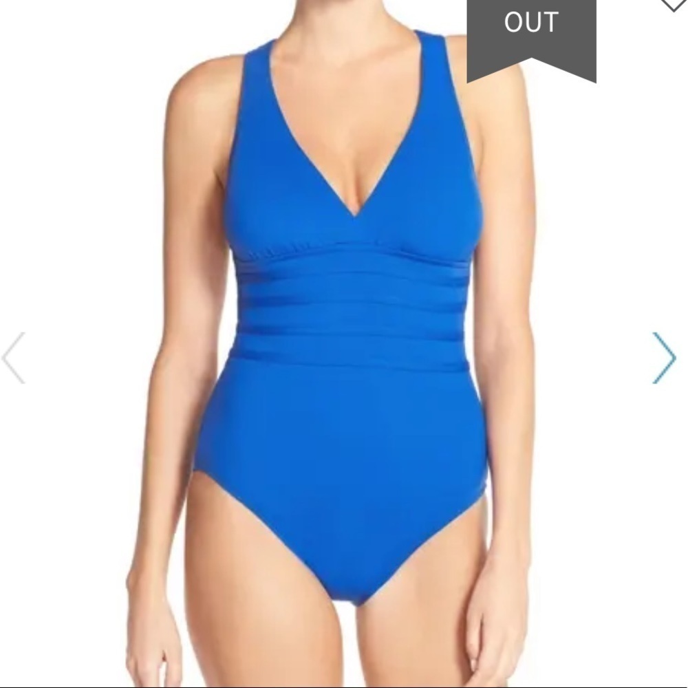 La Blanca cross back one piece swimsuit blueberry